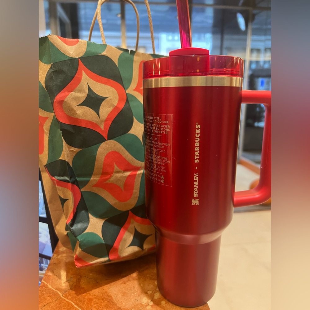 Red Starbucks x Stanley 40oz tumbler.